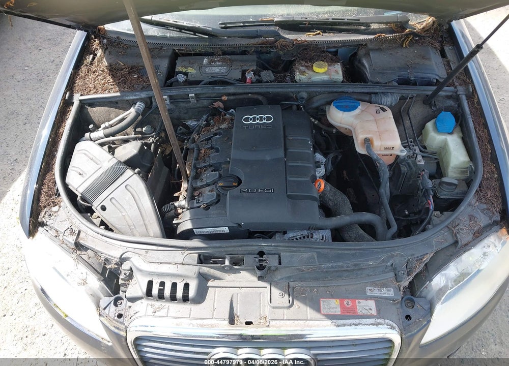 2006 AUDI A4 2.0T VIN: WAUAF78E86A272372