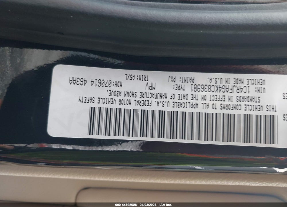 2019 JEEP GRAND CHEROKEE LAREDO E 4X4 VIN: 1C4RJFAG4KC836981