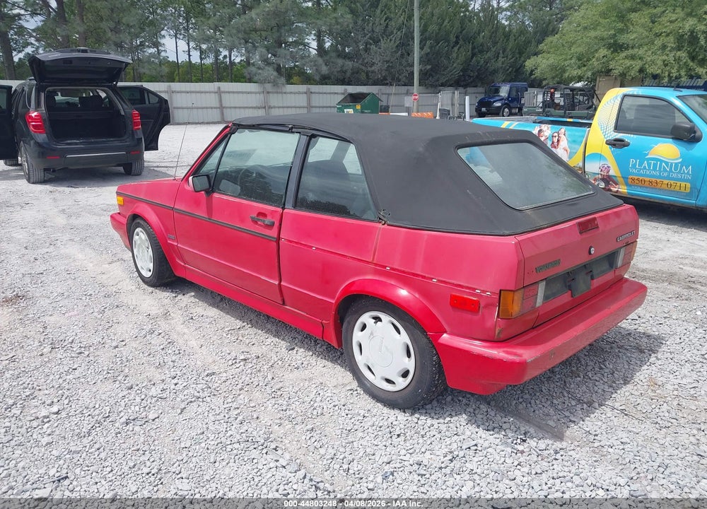 1992 VOLKSWAGEN CABRIOLET VIN: WVWCB5155NK012820