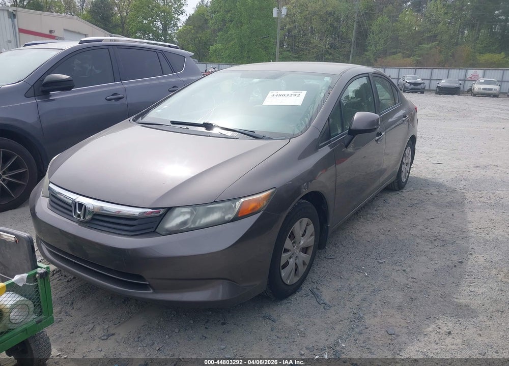 2012 HONDA CIVIC LX VIN: 19XFB2F5XCE026023
