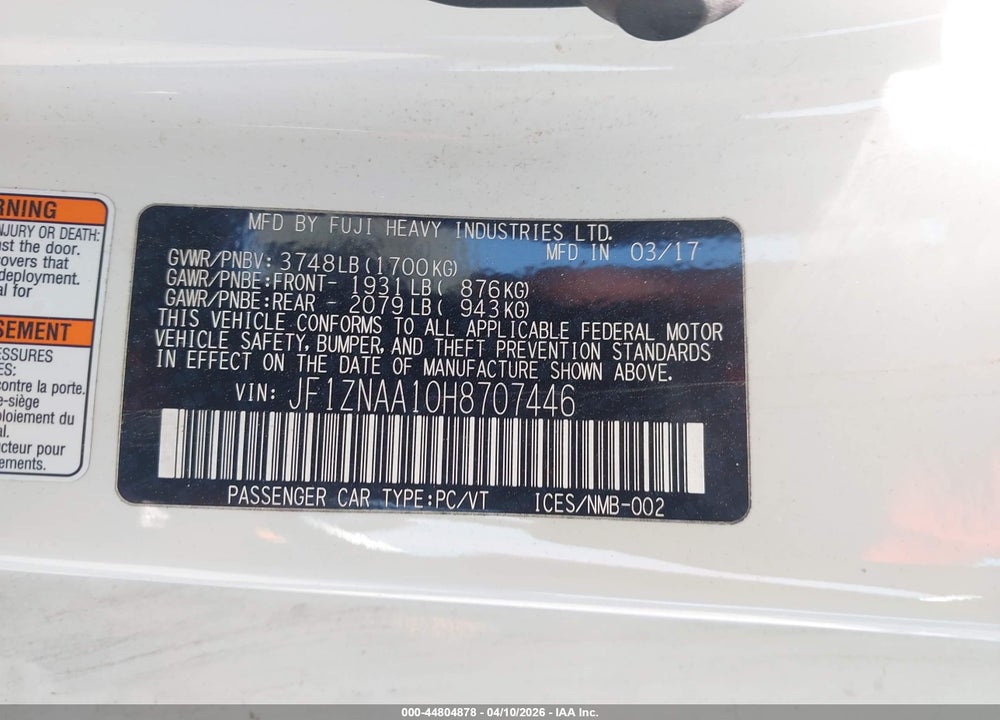 2017 TOYOTA 86 860 SPECIAL EDITION VIN: JF1ZNAA10H8707446