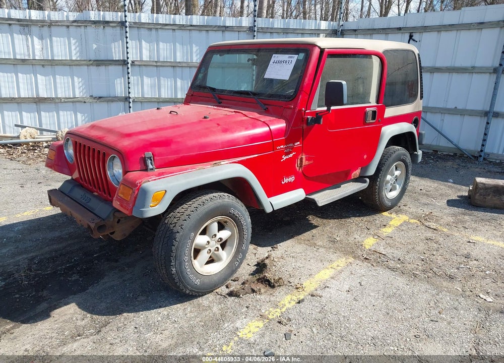 2000 JEEP WRANGLER SPORT VIN: 1J4FA49S0YP711665