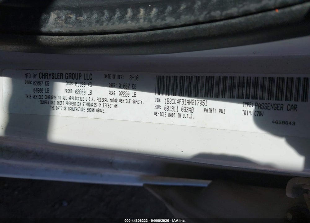 2010 DODGE AVENGER SXT VIN: 1B3CC4FB1AN217051