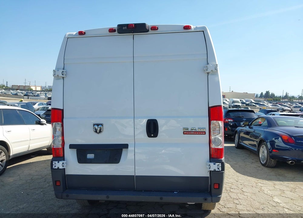 2018 RAM PROMASTER 2500 HIGH ROOF 159 WB VIN: 3C6TRVDG0JE100588