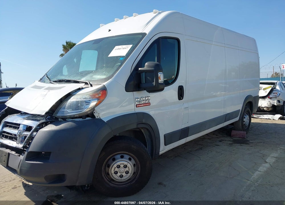 2018 RAM PROMASTER 2500 HIGH ROOF 159 WB VIN: 3C6TRVDG0JE100588