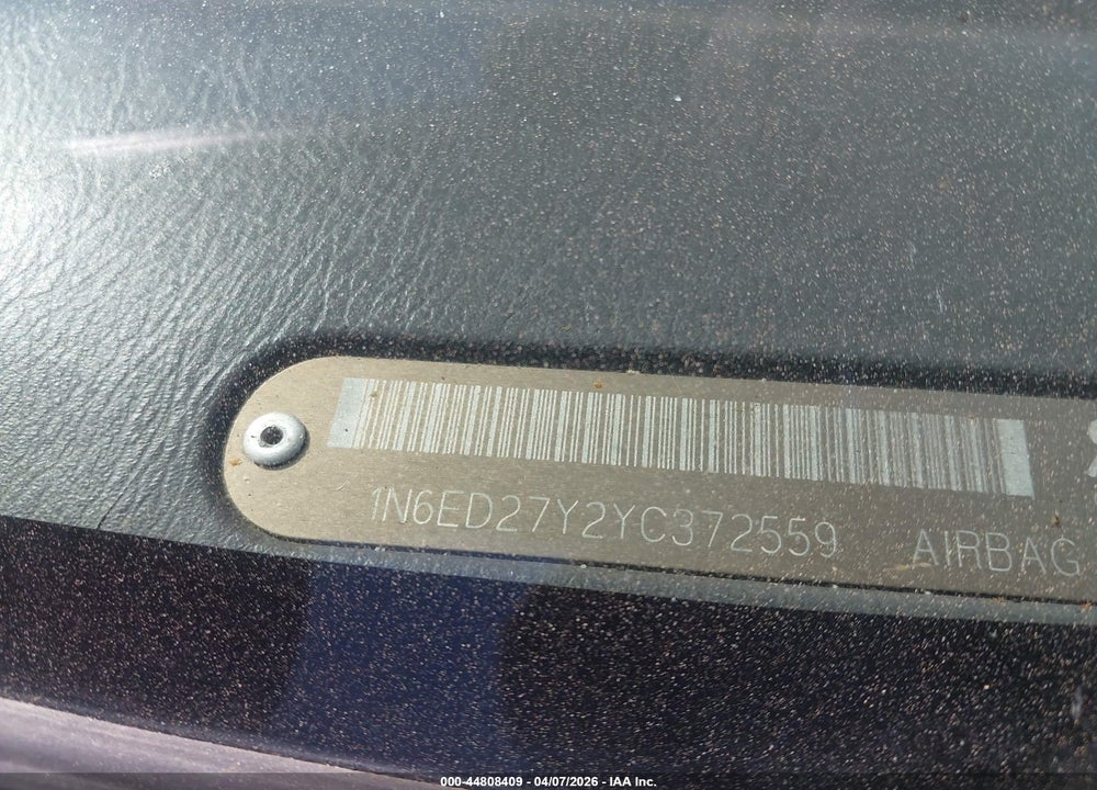 2000 NISSAN FRONTIER SE-V6/XE-V6 VIN: 1N6ED27Y2YC372559