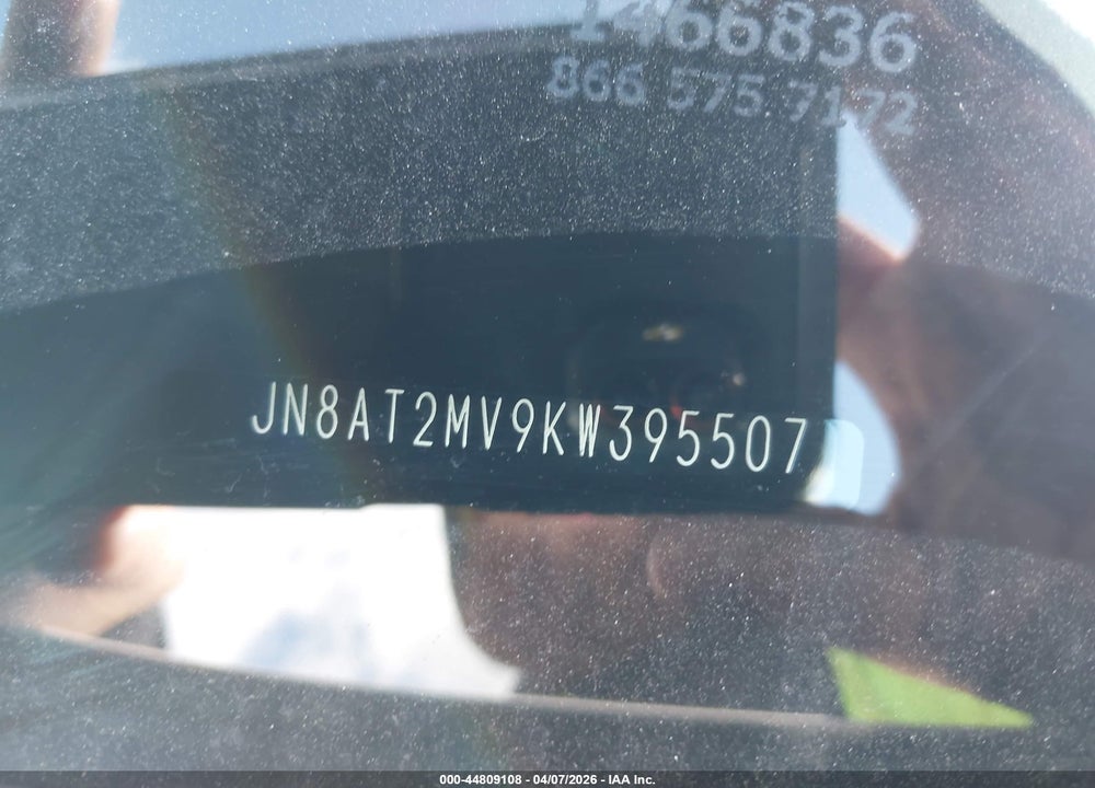 2019 NISSAN ROGUE SV VIN: JN8AT2MV9KW395507
