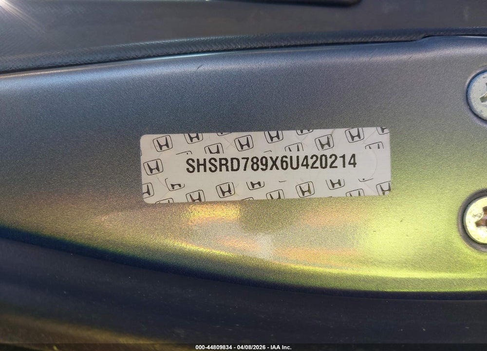 2006 HONDA CR-V SE VIN: SHSRD789X6U420214