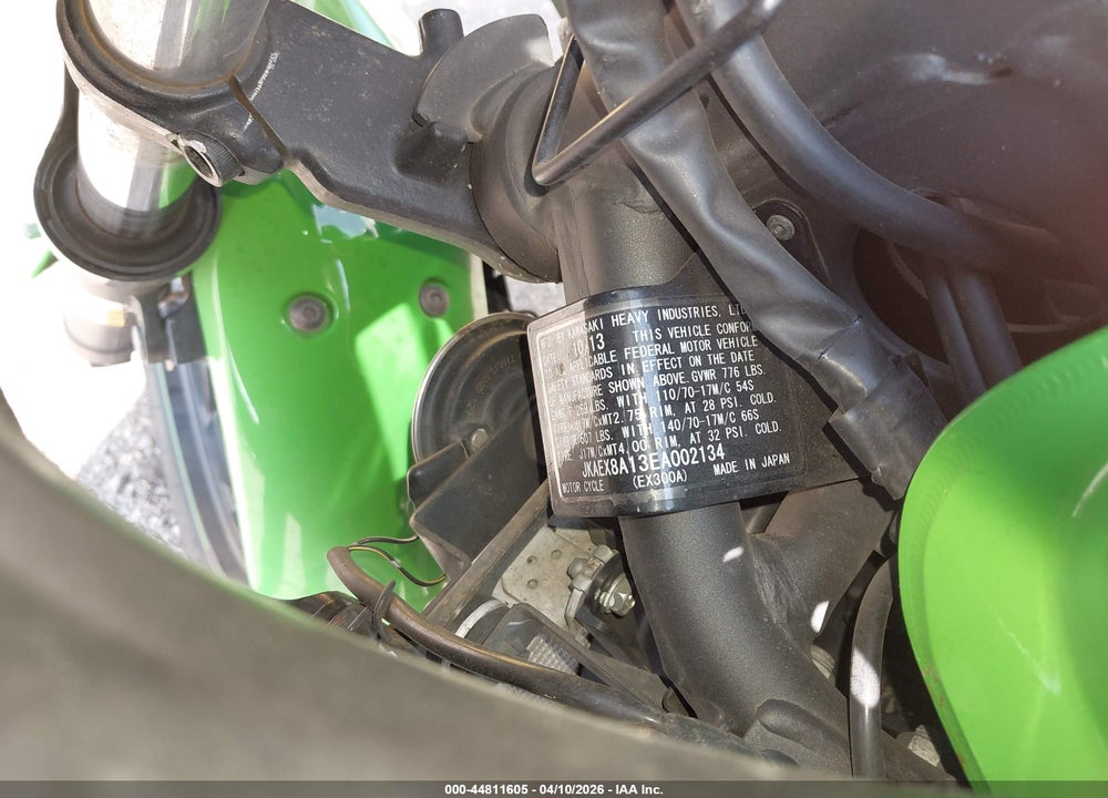 2014 KAWASAKI EX300 A VIN: JKAEX8A13EA002134