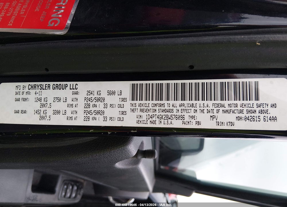 2011 DODGE NITRO HEAT VIN: 1D4PT4GK2BW576096