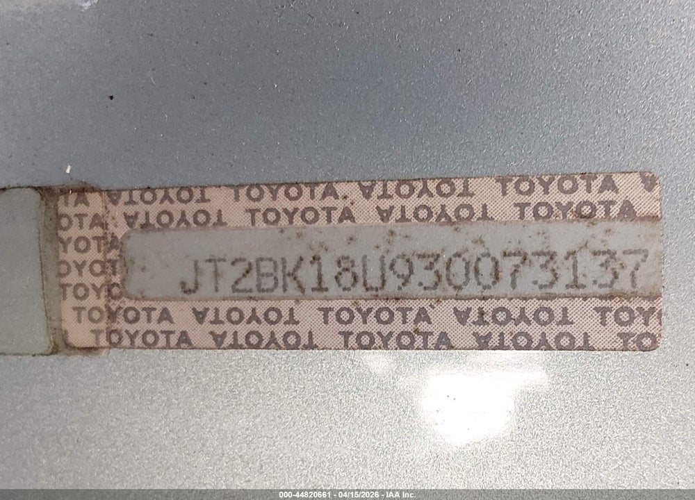 2003 TOYOTA PRIUS VIN: JT2BK18U930073137