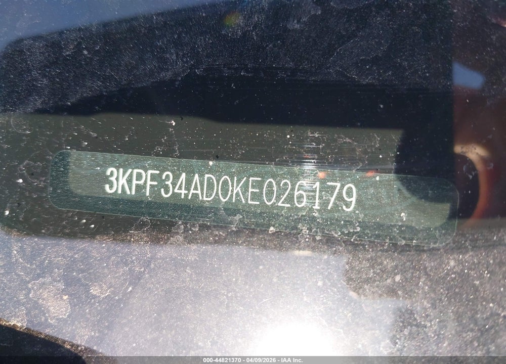 2019 KIA FORTE S VIN: 3KPF34AD0KE026179