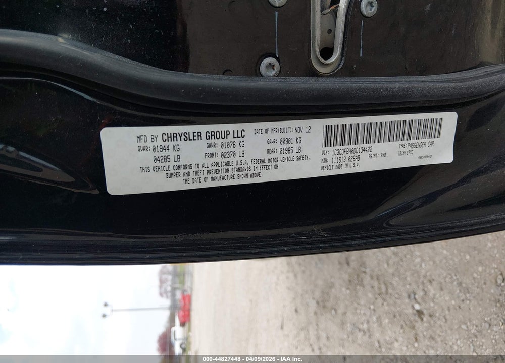 2013 DODGE DART RALLYE VIN: 1C3CDFBH0DD134422