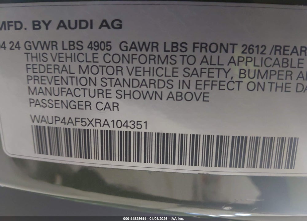 2024 AUDI S5 PREMIUM PLUS TFSI QUATTRO TIPTRONIC VIN: WAUP4AF5XRA104351