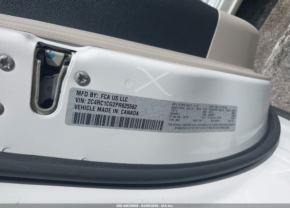 2023 CHRYSLER VOYAGER LX VIN: 2C4RC1CG2PR625562