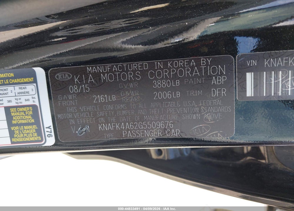 2016 KIA FORTE LX VIN: KNAFK4A62G5509676
