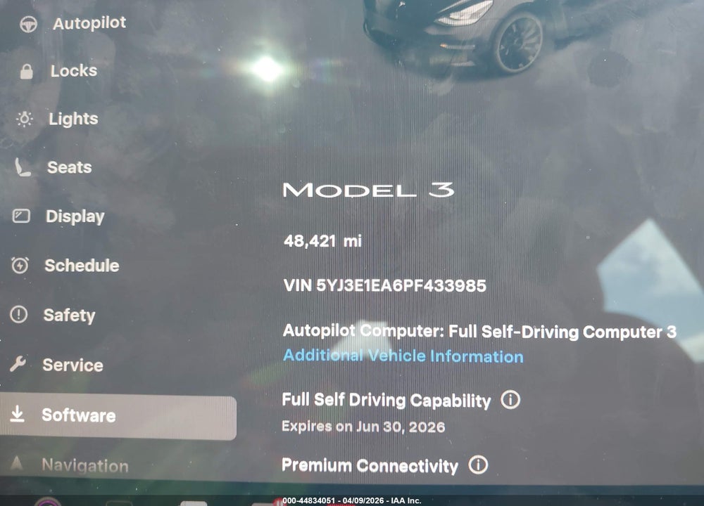 2023 TESLA MODEL 3 REAR-WHEEL DRIVE VIN: 5YJ3E1EA6PF433985