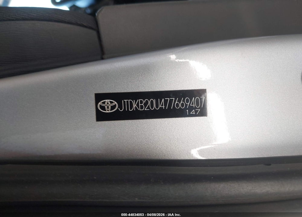 2007 TOYOTA PRIUS VIN: JTDKB20U477669407