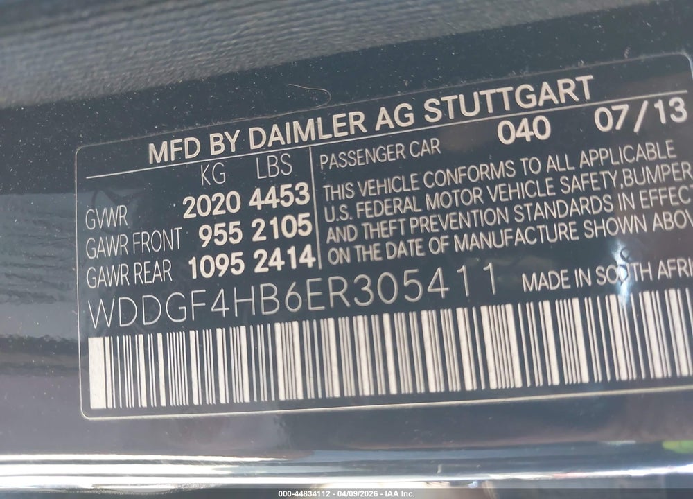 2014 MERCEDES-BENZ C 250 SPORT VIN: WDDGF4HB6ER305411