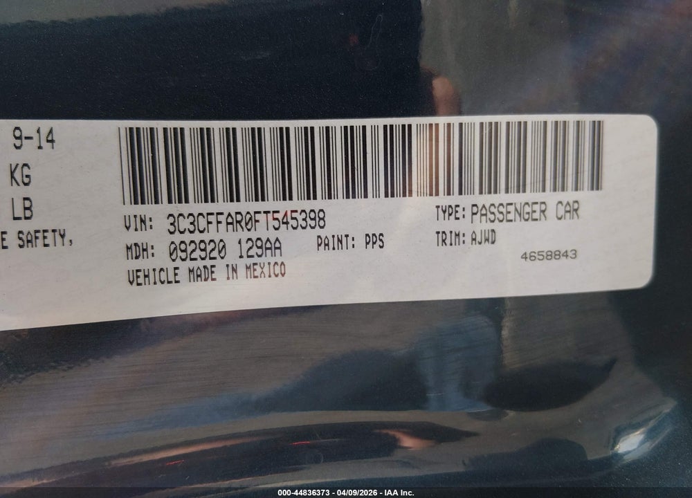 2015 FIAT 500 POP VIN: 3C3CFFAR0FT545398