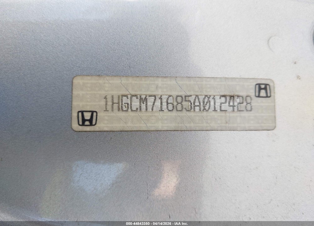 2005 HONDA ACCORD 2.4 EX VIN: 1HGCM71685A012428