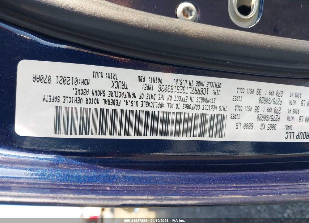 2014 RAM 1500 BIG HORN VIN: 1C6RR7LT3ES183036