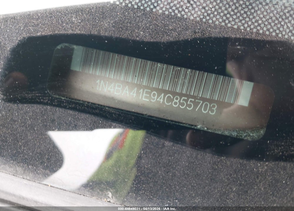 2004 NISSAN MAXIMA 3.5 SL VIN: 1N4BA41E94C855703