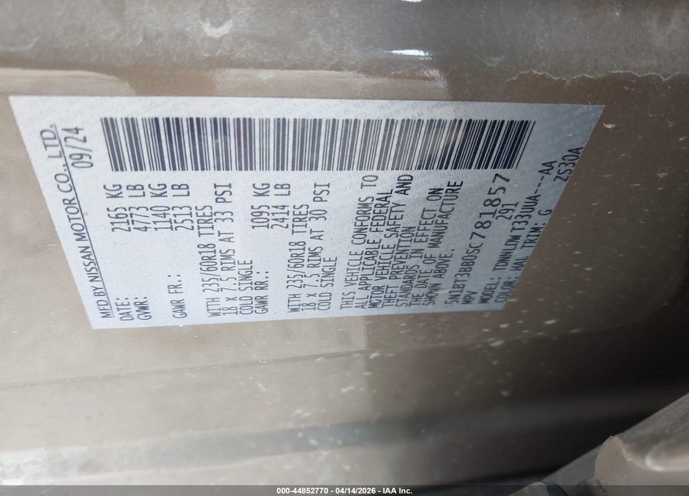2025 NISSAN ROGUE SV INTELLIGENT AWD VIN: 5N1BT3BB0SC781857