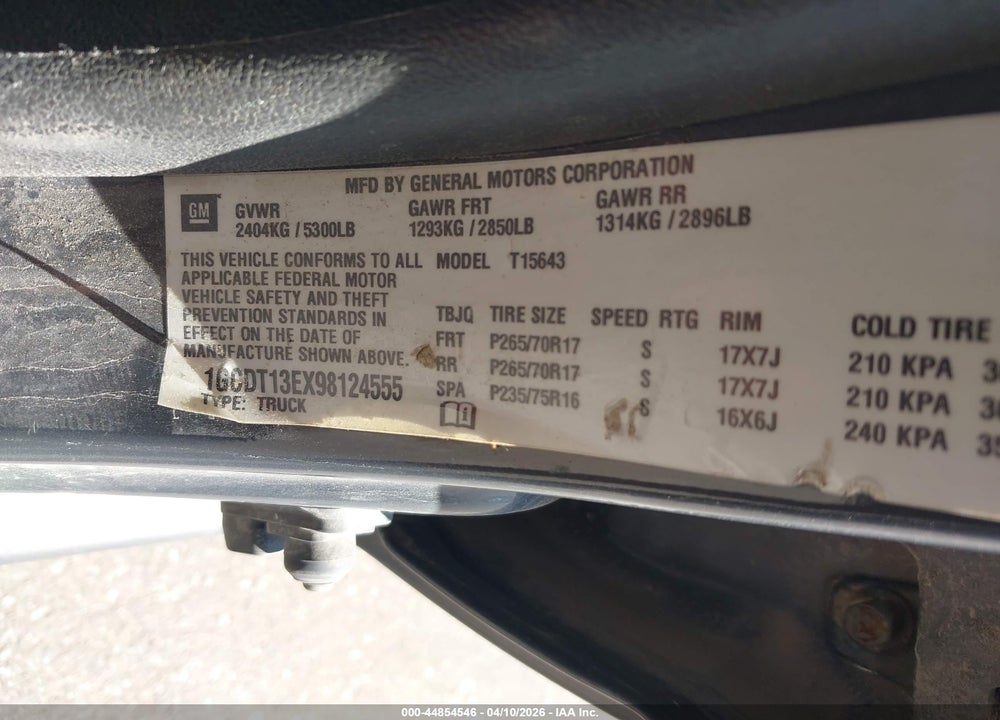 2009 CHEVROLET COLORADO LT VIN: 1GCDT13EX98124555