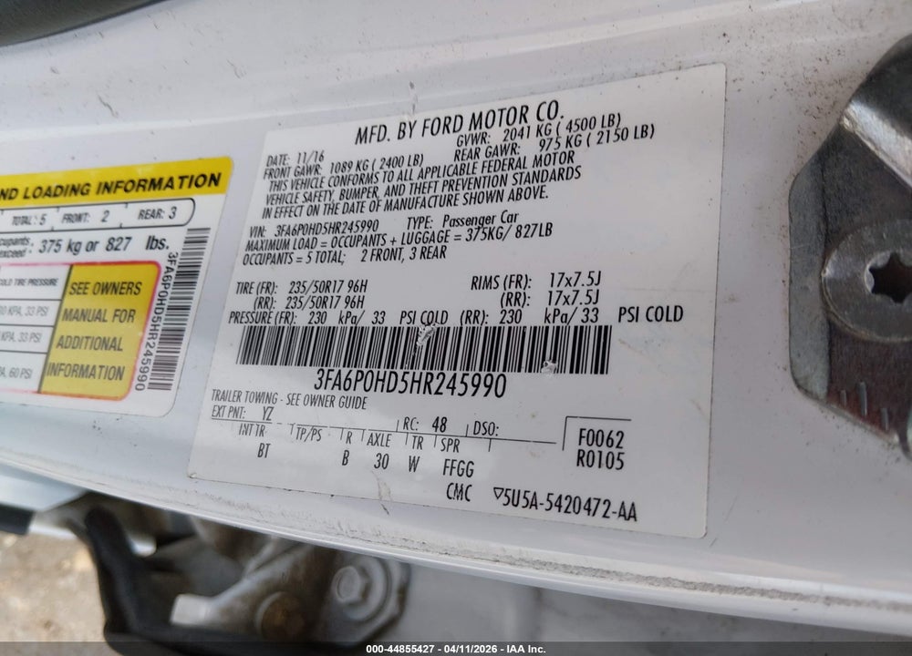 2018 FORD FUSION SE VIN: 3FA6P0HD8JR255418