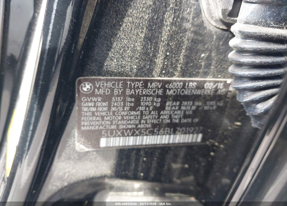 2011 BMW X3 XDRIVE28I VIN: 5UXWX5C56BL701927