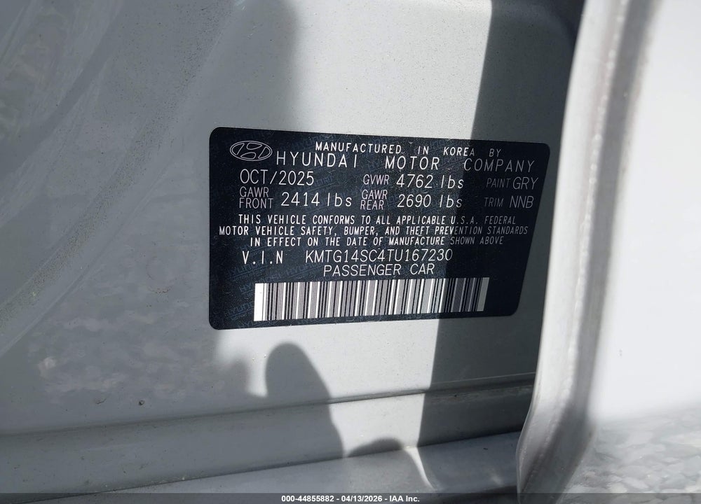 2026 GENESIS G70 2.5T RWD VIN: KMTG14SC4TU167230