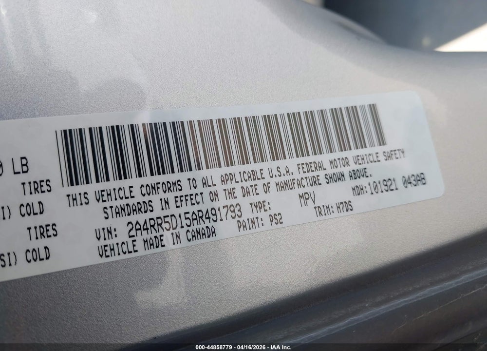 2010 CHRYSLER TOWN & COUNTRY TOURING VIN: 2A4RR5D15AR491793