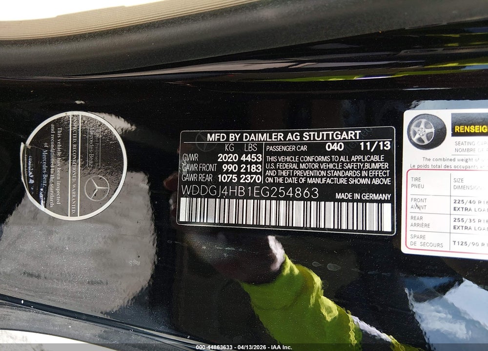2014 MERCEDES-BENZ C 250 VIN: WDDGJ4HB1EG254863