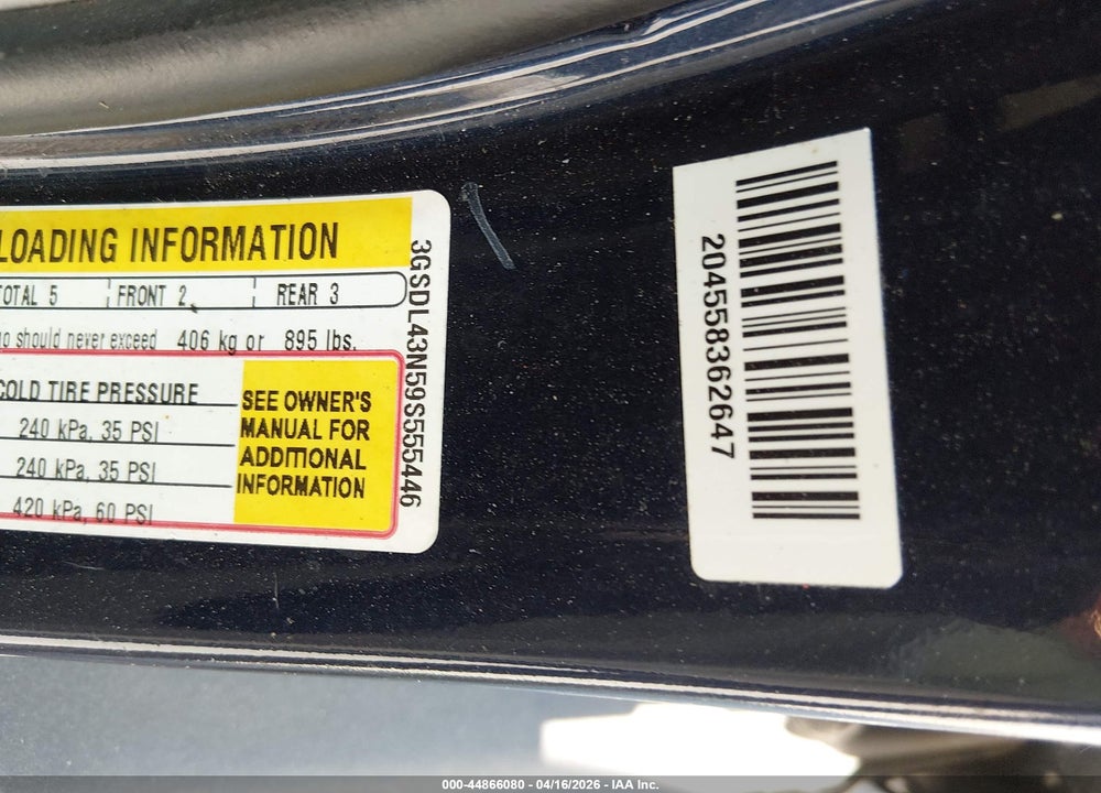 2009 SATURN VUE XE VIN: 3GSDL43N59S555446
