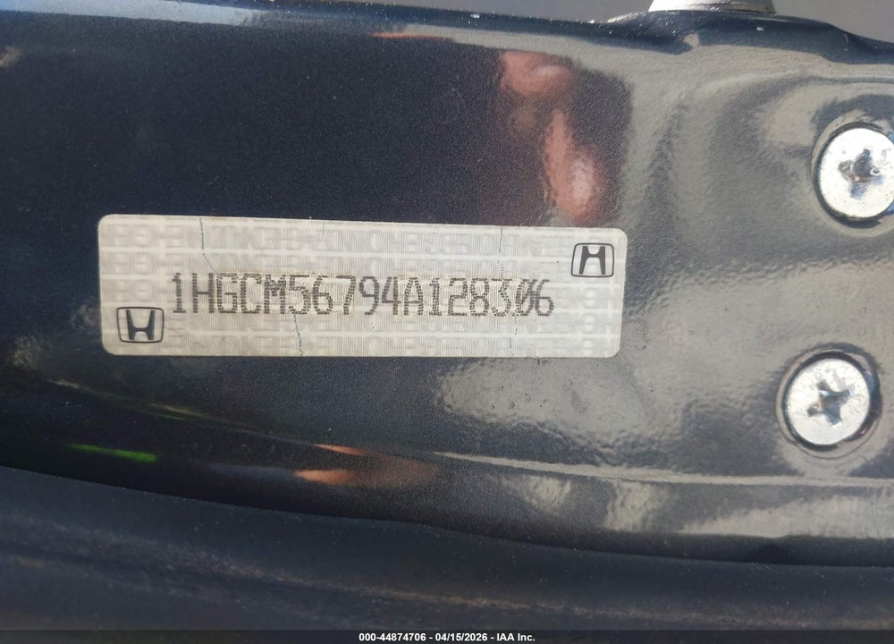 2004 HONDA ACCORD 2.4 EX VIN: 1HGCM56794A128306