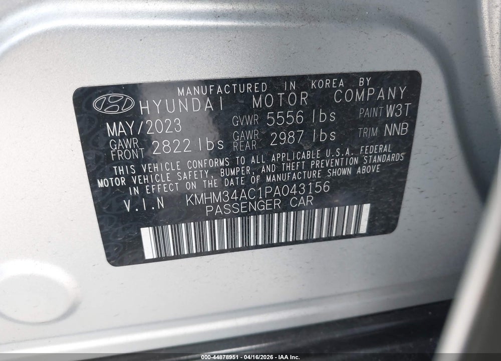 2023 HYUNDAI IONIQ 6 SEL VIN: KMHM34AC1PA043156