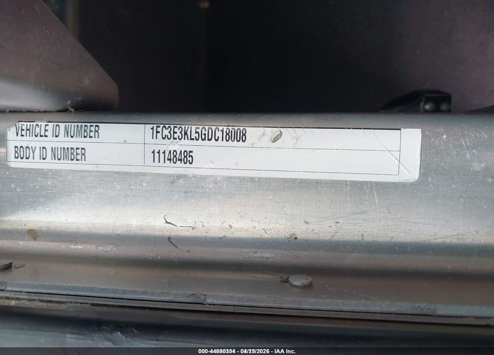2016 FORD E-350 STRIPPED VIN: 1FC3E3KL5GDC18008