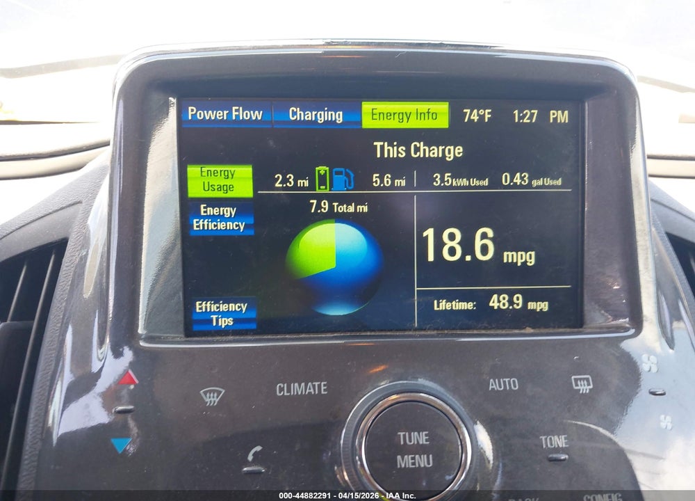 2015 CHEVROLET VOLT VIN: 1G1RC6E40FU125586