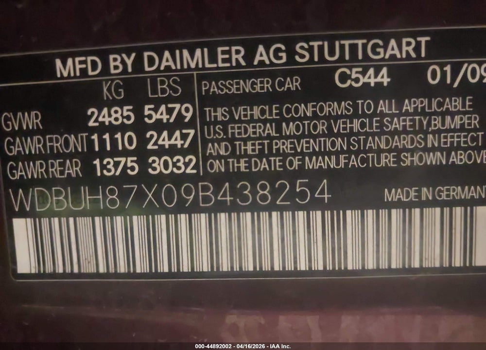 2009 MERCEDES-BENZ E 350 4MATIC VIN: WDBUH87X09B438254