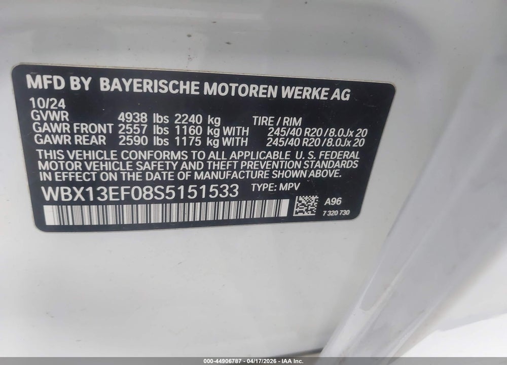 2025 BMW X1 M35I VIN: WBX13EF08S5151533
