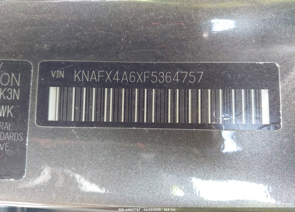 2015 KIA FORTE LX VIN: KNAFX4A6XF5364757