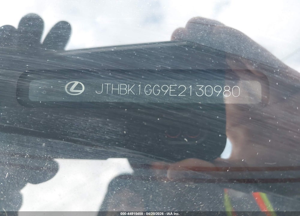 2014 LEXUS ES 350 VIN: JTHBK1GG9E2130980