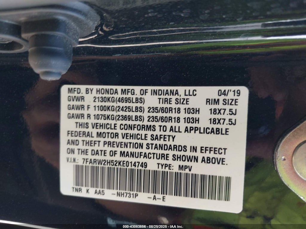 2019 Honda CR-V EX photo 9