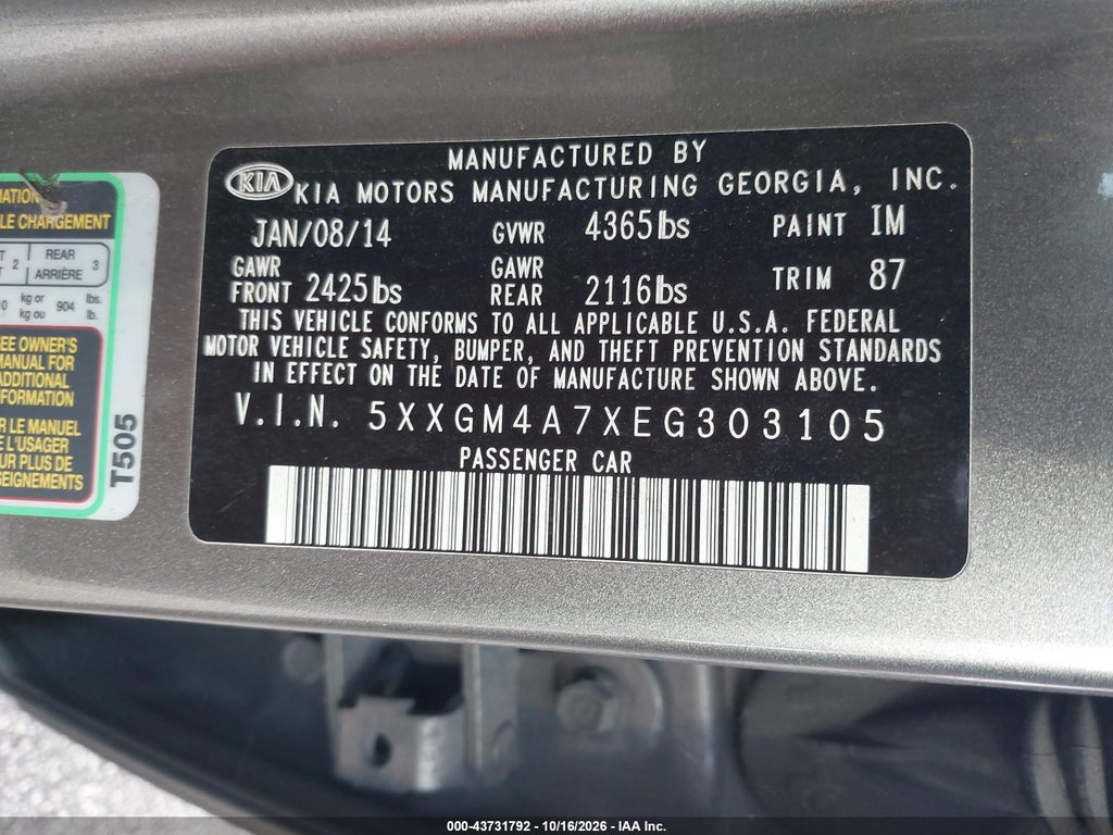 2014 Kia Optima LX photo 9