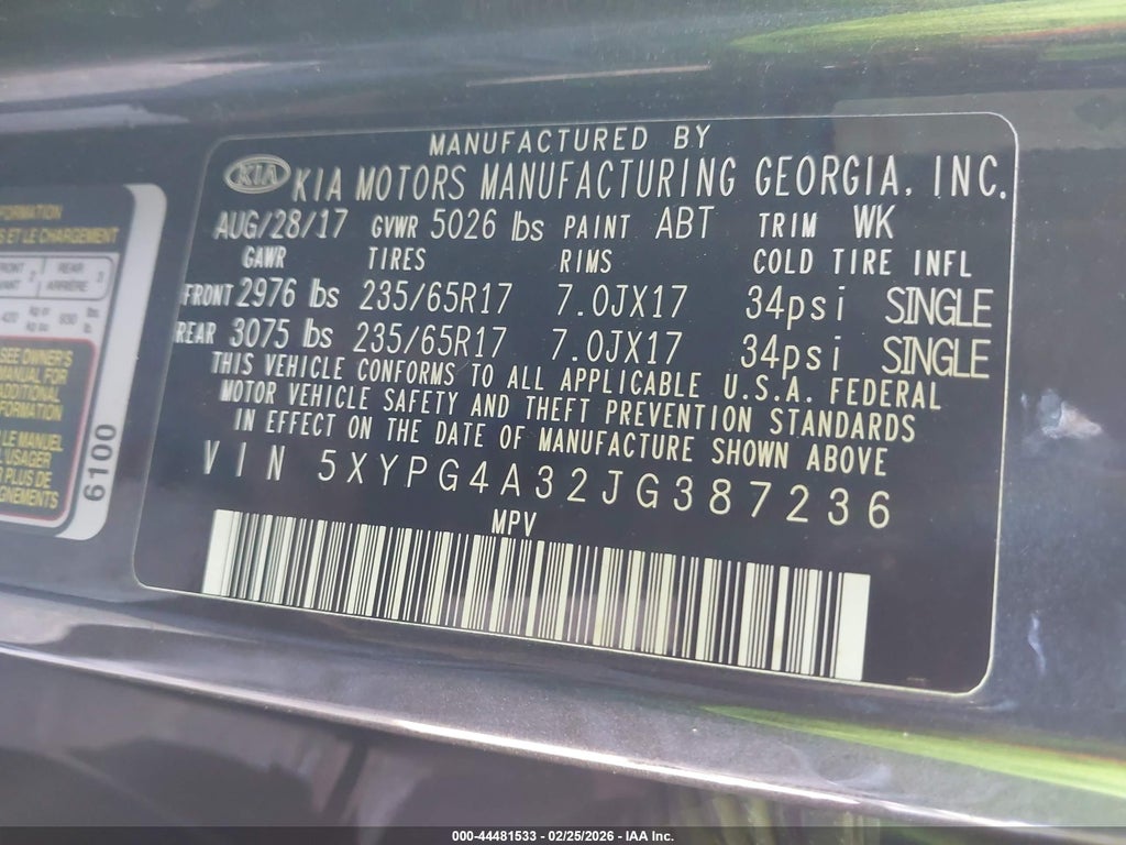 2018 Kia Sorento 2.4L LX photo 9