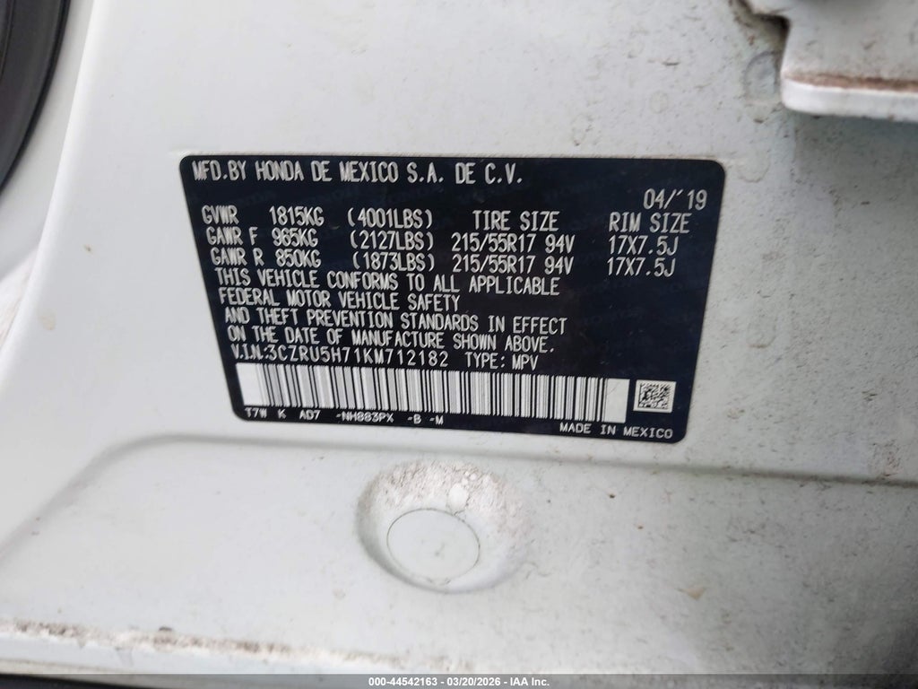 2019 Honda HR-V EX-L photo 9