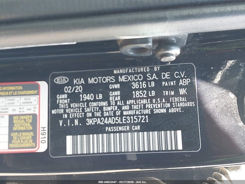2020 Kia RIO LX photo 9