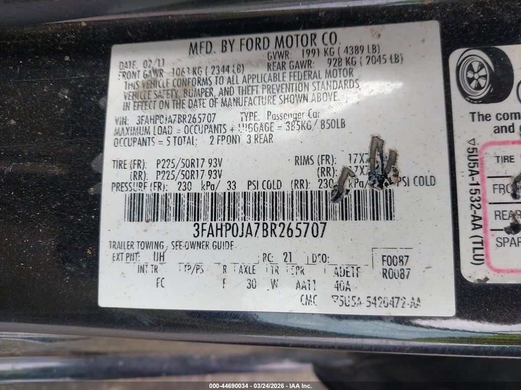 2011 Ford Fusion SEL photo 9