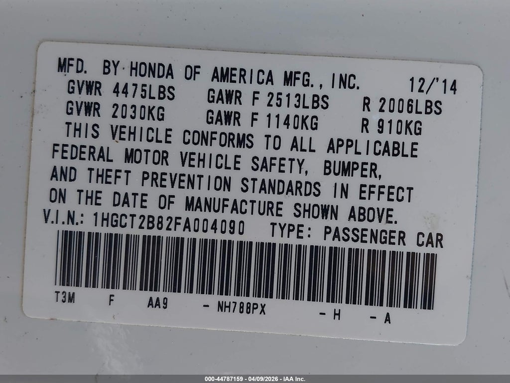2015 Honda Accord EX-L V-6 photo 9
